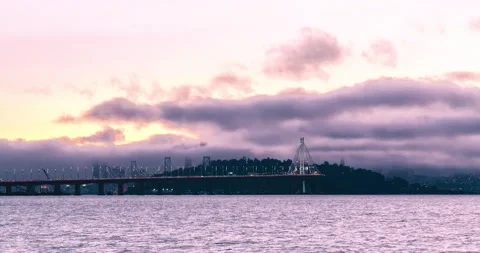 A time lapse of traffic on the Bay Bridge in San Francisco, California Video stock 130827156