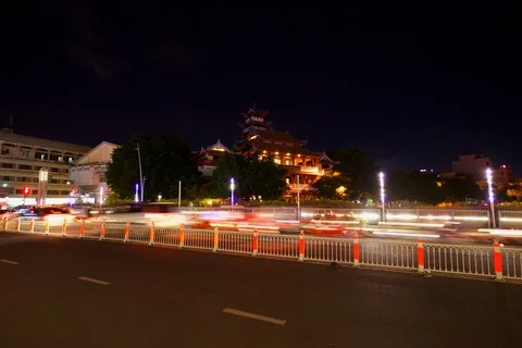 Time lapse of traffic at the Ben Nghe District 1 area in Saigon, Vietnam. Stock Footage 115519346