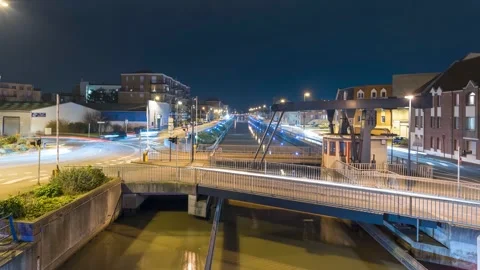 Time lapse Traffic bridge Stock Footage 184385977