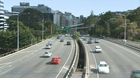 Time lapse of traffic into city Stock Footage 294190