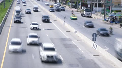Time-Lapse Traffic Condition At Phaholyothin Road Stock Footage 261384033