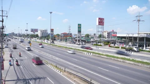 Time-Lapse Traffic Condition At Phaholyothin Road Stock Footage 261578005