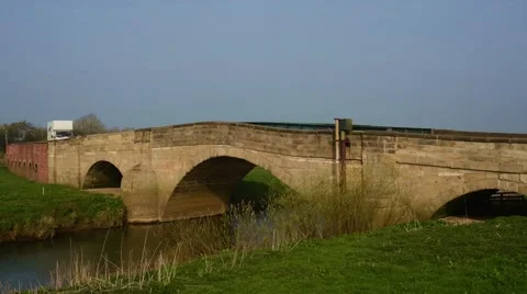 Time lapse traffic crossing the river derwent at bubwith yorkshire uk Stock Footage 49154778