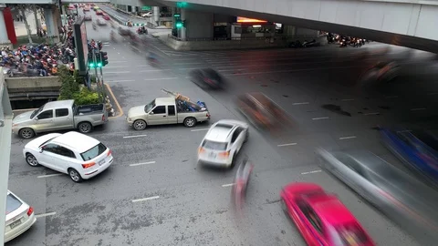 Time lapse of traffic during rush hour Stock Footage 115064254