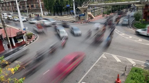 Time lapse of traffic during rush hour Vídeo Stock 117034862