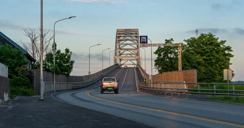 Time Lapse of traffic on Fredrikstad Bridge in southern Norway Stock Footage 156433484