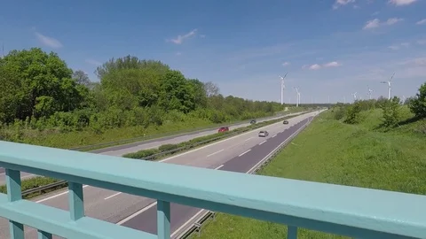 Time lapse of traffic on a german highway  - dolly shot - camera sliding Stock Footage 75832199