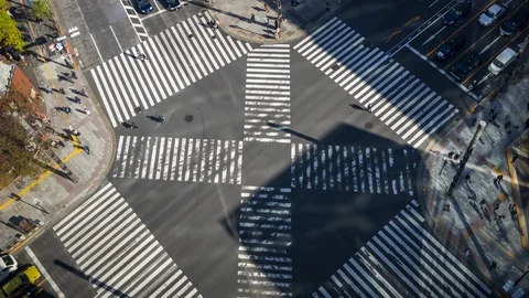 Time lapse Traffic of Ginza crossing in Tokyo City,Japan Stock Footage 121643986