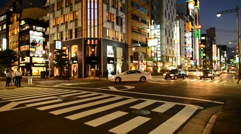 Time Lapse of Traffic in Ginza - Tokyo Japan Video stock 42809819