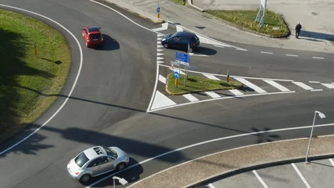 Time Lapse Traffic Going Round Roundabout in 4K Stock Footage 118519256