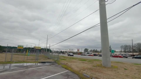 Time lapse of traffic on Gordon Highway on a cloudy and rainy day Stock Footage 148894449