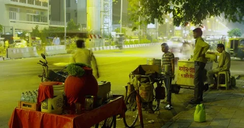 Time Lapse of Traffic at Greater Kailash Colony in New Delhi, India Stock Footage 73004308