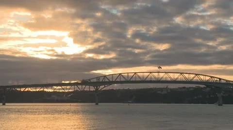 Time lapse of traffic on harbor bridge Stock Footage 11278643