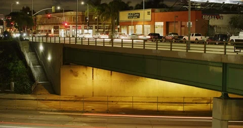 Time-lapse of traffic on Highway 101 in Los Angeles, California Stock Footage 115094056
