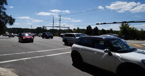 Time lapse traffic at intersection of 6 lane divided highway in Tallahassee, Fl. Stock Footage 118321476