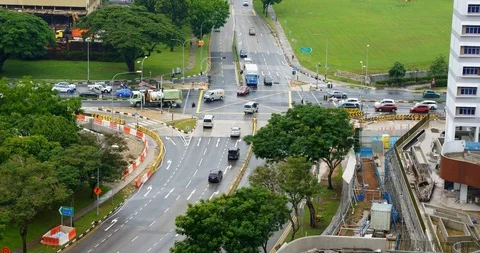 Time lapse of Traffic Intersection in Singapore Stock Footage 122089100