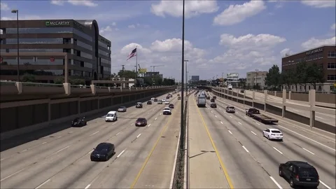 Time lapse traffic on interstate 8x Stock Footage 76544991