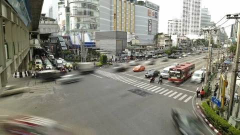 Time lapse of a Traffic Jam In Busy Bangkok City Stock Footage 233845101
