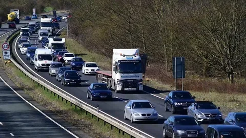 Time lapse traffic jam leeds yorkshire united kingdom Stock Footage 88169356
