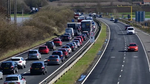 Time lapse traffic jam leeds yorkshire united kingdom Stock Footage 88169574