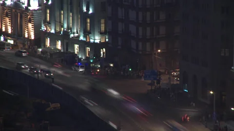 Time lapse traffic junction at night Stock Footage 37889231