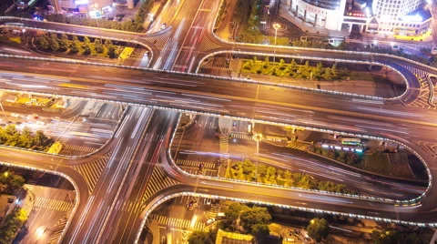 Time lapse-traffic lane Stock Footage 63085599