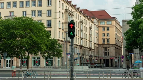 Time Lapse of a traffic light in Dresden Stock Footage 137883550