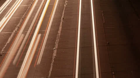 Time Lapse of Traffic at Night -  4K - 4096x2304 Stock Footage 22639071