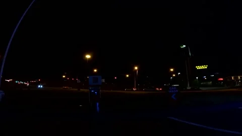 Time-lapse traffic at night dark scene on Washington Road Stock Footage 177669951