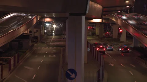 Time lapse traffic at night Stock Footage 37888868