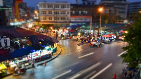 Time lapse traffic no road and market Stock Footage 25208813