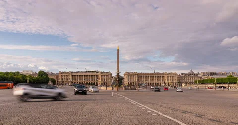 Time Lapse of traffic on Place de la Concorde in central Paris Video stock 162014601