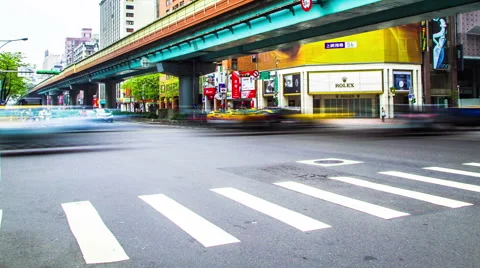 Time Lapse - Traffic at the Road Intersection Video stock 52757522