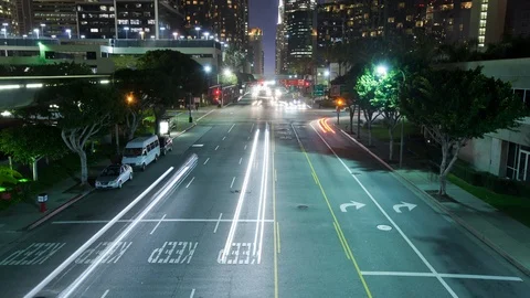 Time Lapse of traffic running through downtown Los Angeles 動画素材 115953397