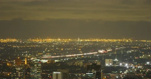 Time-lapse of traffic seen from viewpoint in Los Angeles, California Stock Footage 115944454