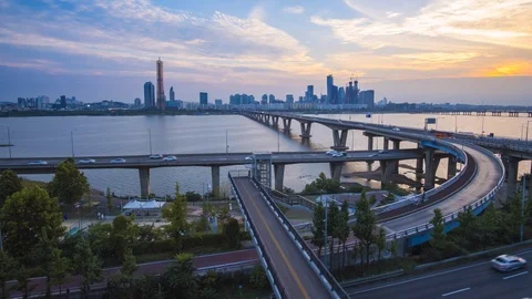 Time lapse Traffic in Seoul Stock Footage 94316356