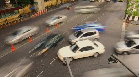 Time-lapse of traffic at Siam Square 스톡 동영상 109385