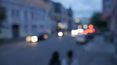 Time lapse traffic of the small evening city street. Stock Footage 67948557