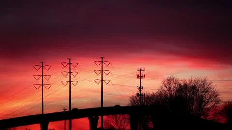 Time Lapse Traffic Sunset Stock-Footage 10579605