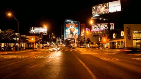Time Lapse of Traffic on the Sunset Strip - Los Angeles California Stock Footage 12513870