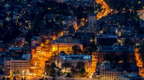 Time Lapse of traffic through Sarajevo Stock-Footage 58887897