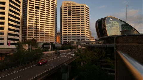 Time lapse traffic through Sydney near Darling Harbour 4K Stock Footage 197343016