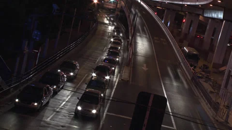 Time lapse traffic towards camera Stock Footage 37890622