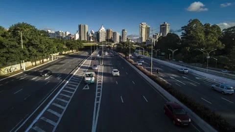 Time lapse of traffic of vehicles on 23 de Maio Avenue Stock Footage 155080286