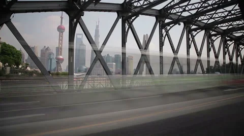 Time lapse of traffic at Waibaidu Bridge Stock Footage 40686999