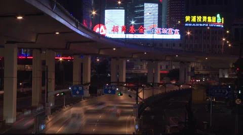 Time lapse traffic way from camera Stock Footage 37891562