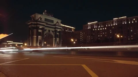 Time lapse of traffic while traveling in Moscow, Russia, August 17, 2019 Stock Footage 259679946