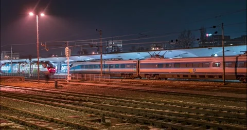 Time lapse of the train arrivals and departures Stock Footage 169084235