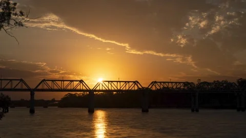 Time Lapse, train line, Bowen, Queensland, Australia Video stock 261654159