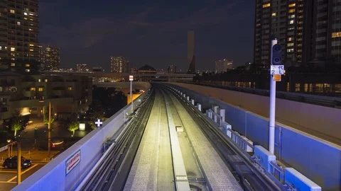 Time lapse of train motion in modern city. Abstract 4k resolution time lapse Stock-Footage 121812448
